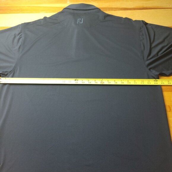 FootJoy Mens L Shirt Performance Polo Navy‎ Blue ProDry Lisle Peninsula Logo - Picture 11 of 14
